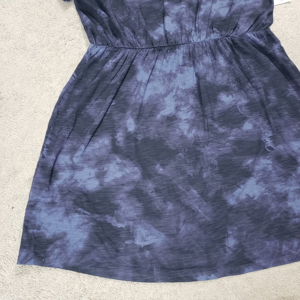 Old Navy Womens 2X Blue Tie Dye Short Sleeve Waist Mini T-Shirt Dress NEW Vamp - Picture 5 of 12